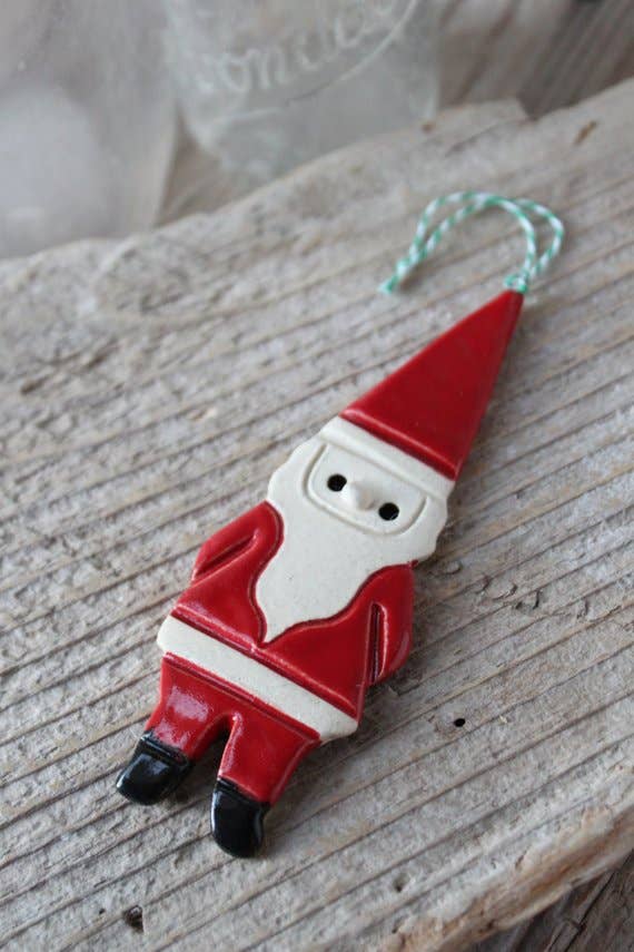 Handmade Santa Holiday Ornament