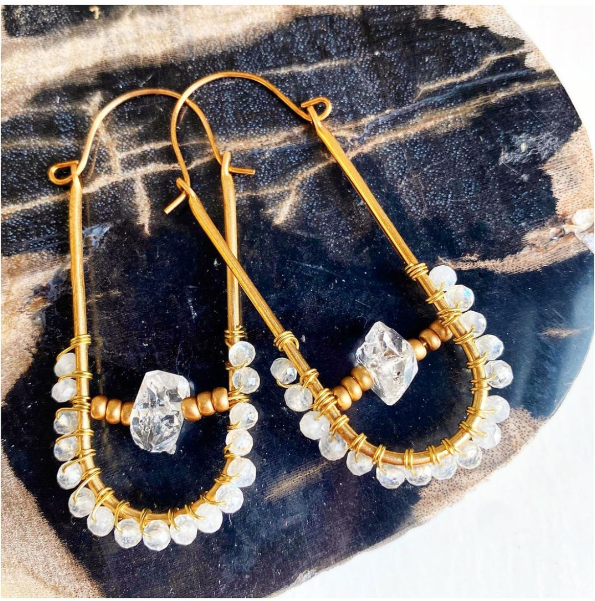 Hoop Earrings—Crystal Hoop Earrings—Beaded Hoop Earrings