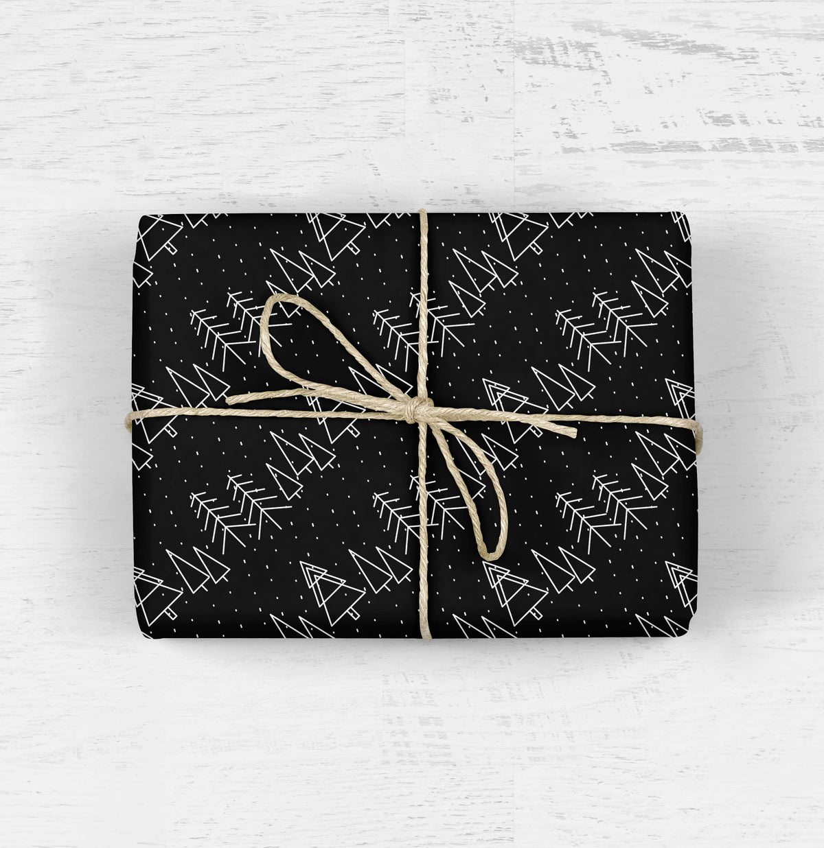 WINTER WONDERLAND Gift Wrap, Black—Roll of 3 Sheets
