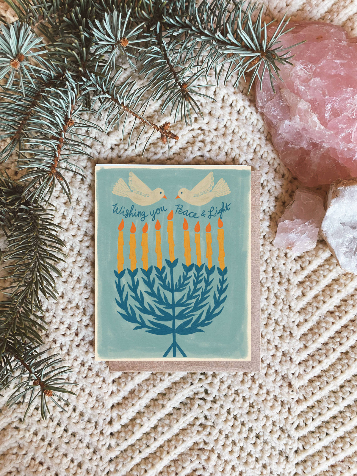 Menorah with Doves Hanukkah Card (Set of 6)