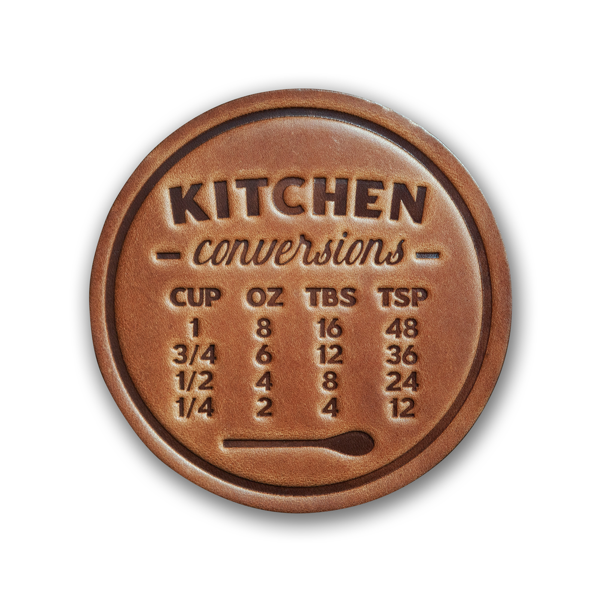Kitchen Conversions Leather Coaster
