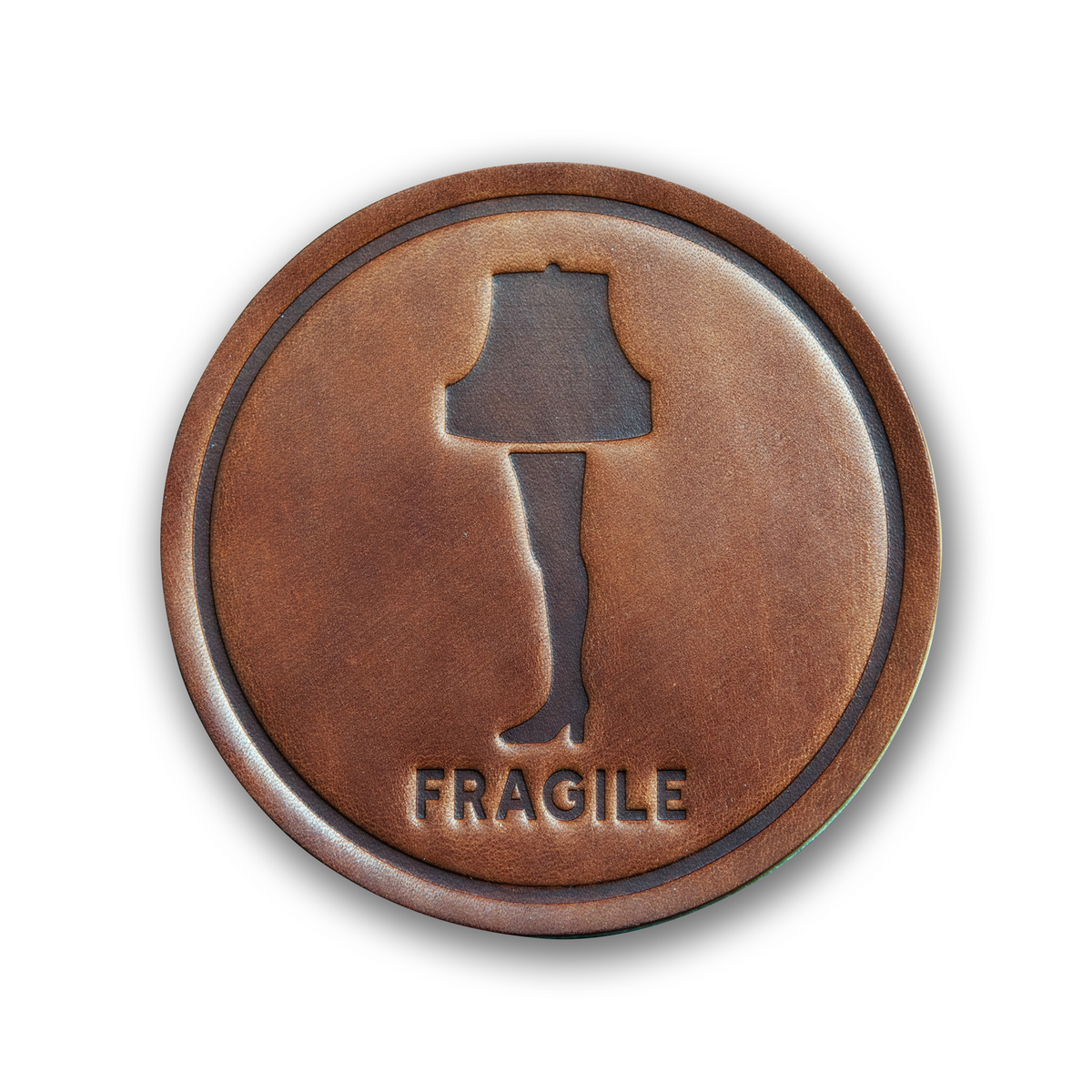 Fragile Leather Coaster