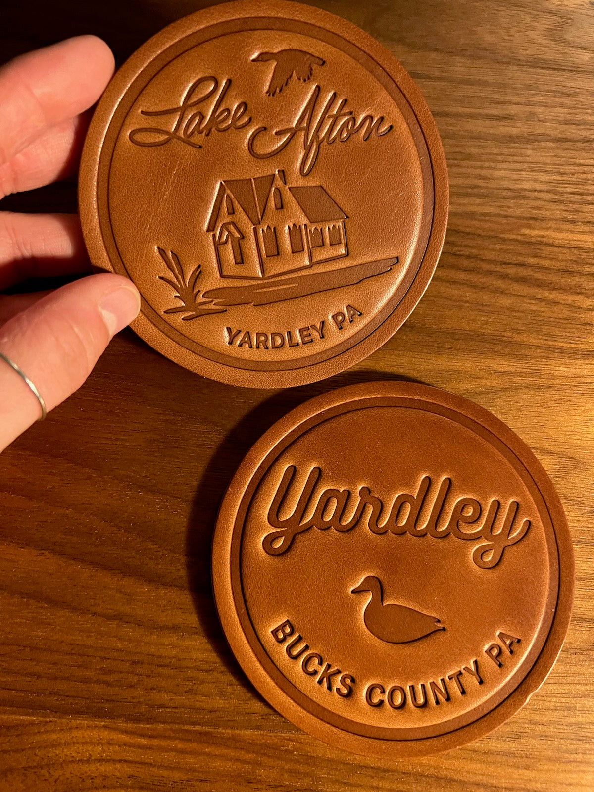 Yardley PA Duck Leather Coaster