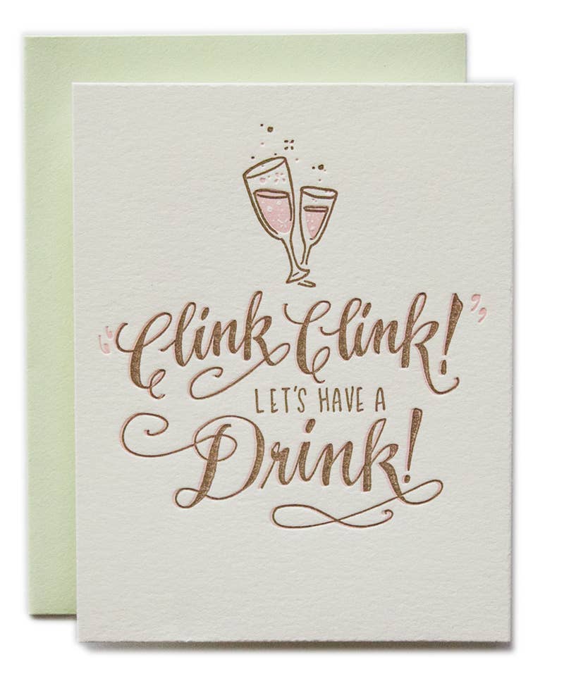 Clink Lets Have A Drink Congratulations Card