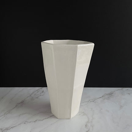 Geo Vase-Large Frost White