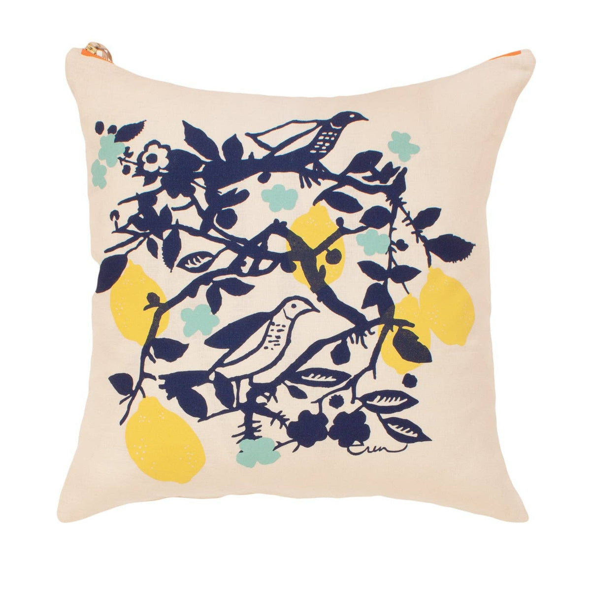 Navy Lemon Tree Pillow (20&quot; x 20&quot;)